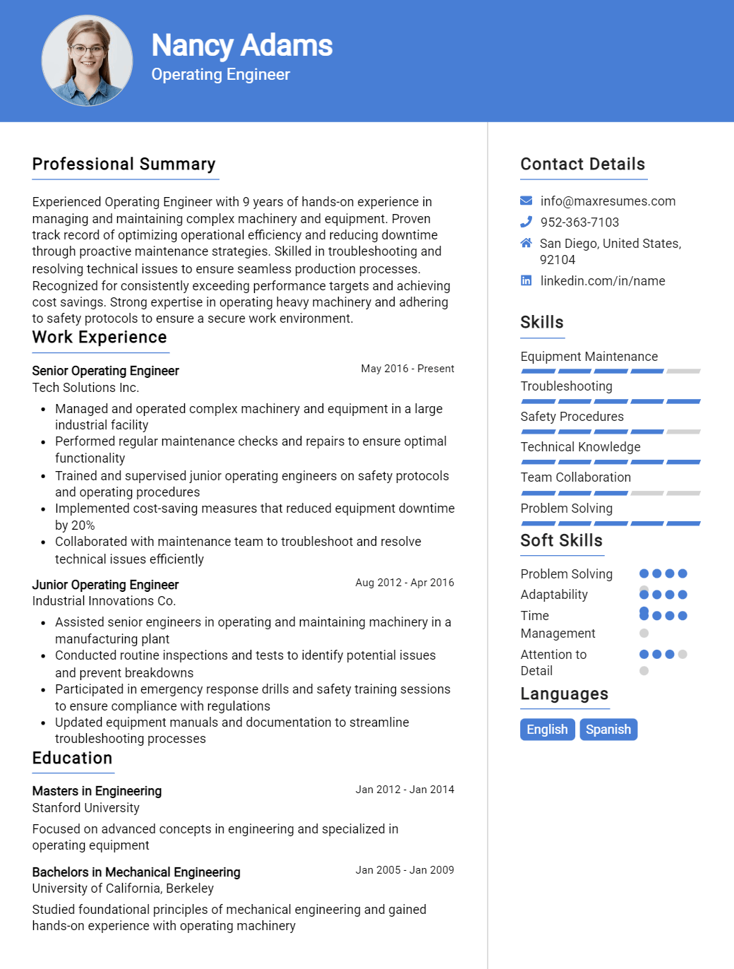 operating-engineer-resume-sample