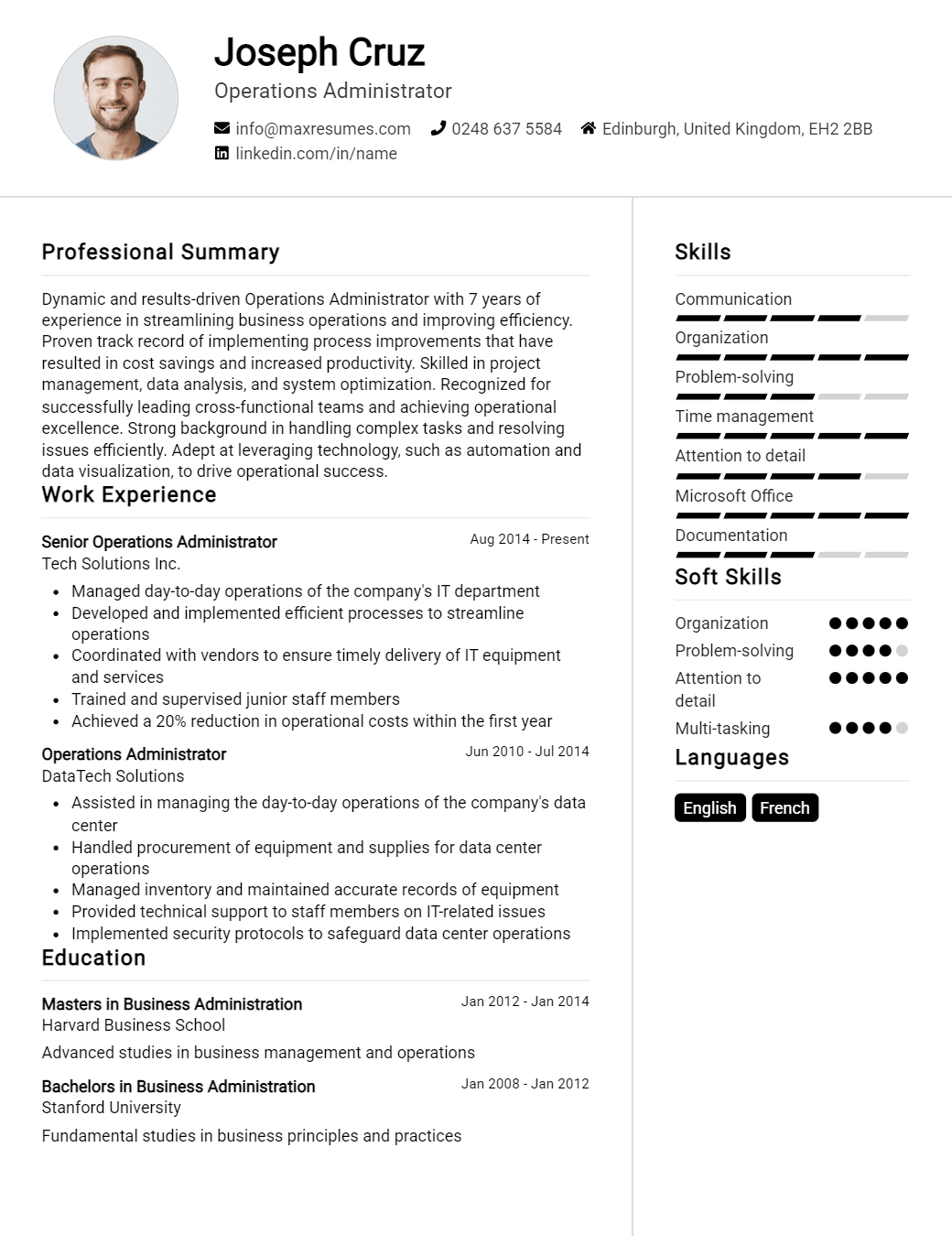operations-administrator-resume-sample