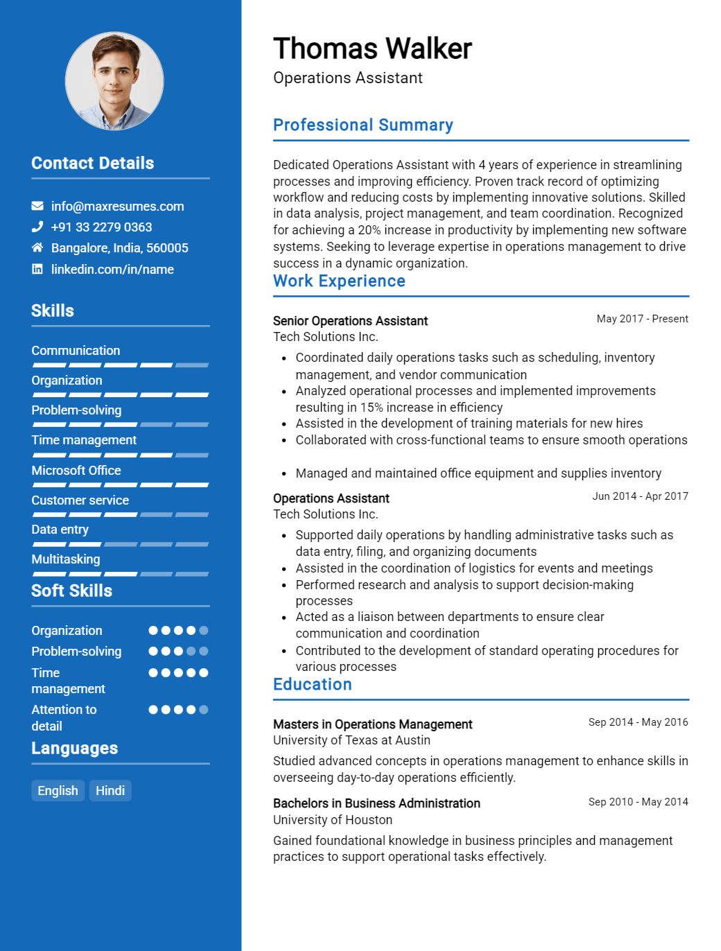 operations-assistant-resume-sample