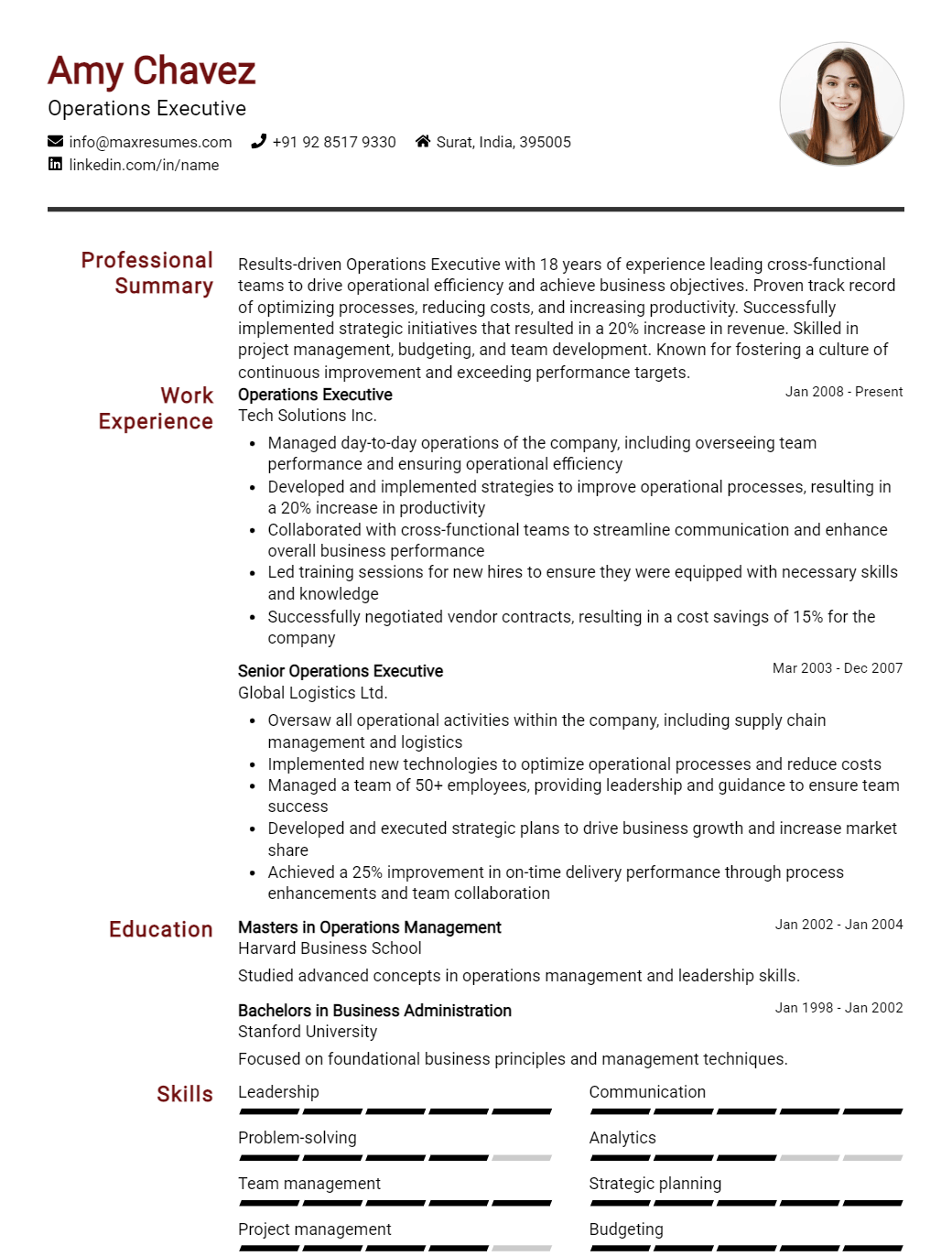 operations-executive-resume-sample