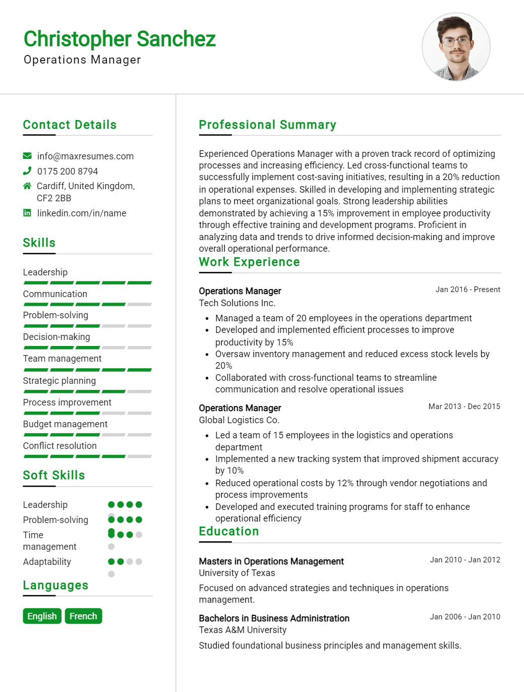 operations-manager-resume-sample
