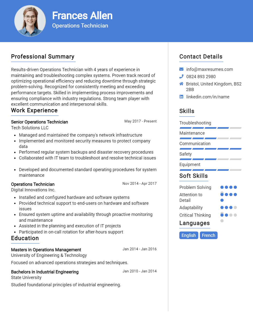 operations-technician-resume-sample