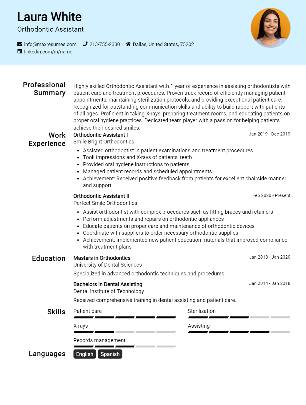 orthodontic-assistant-resume-sample