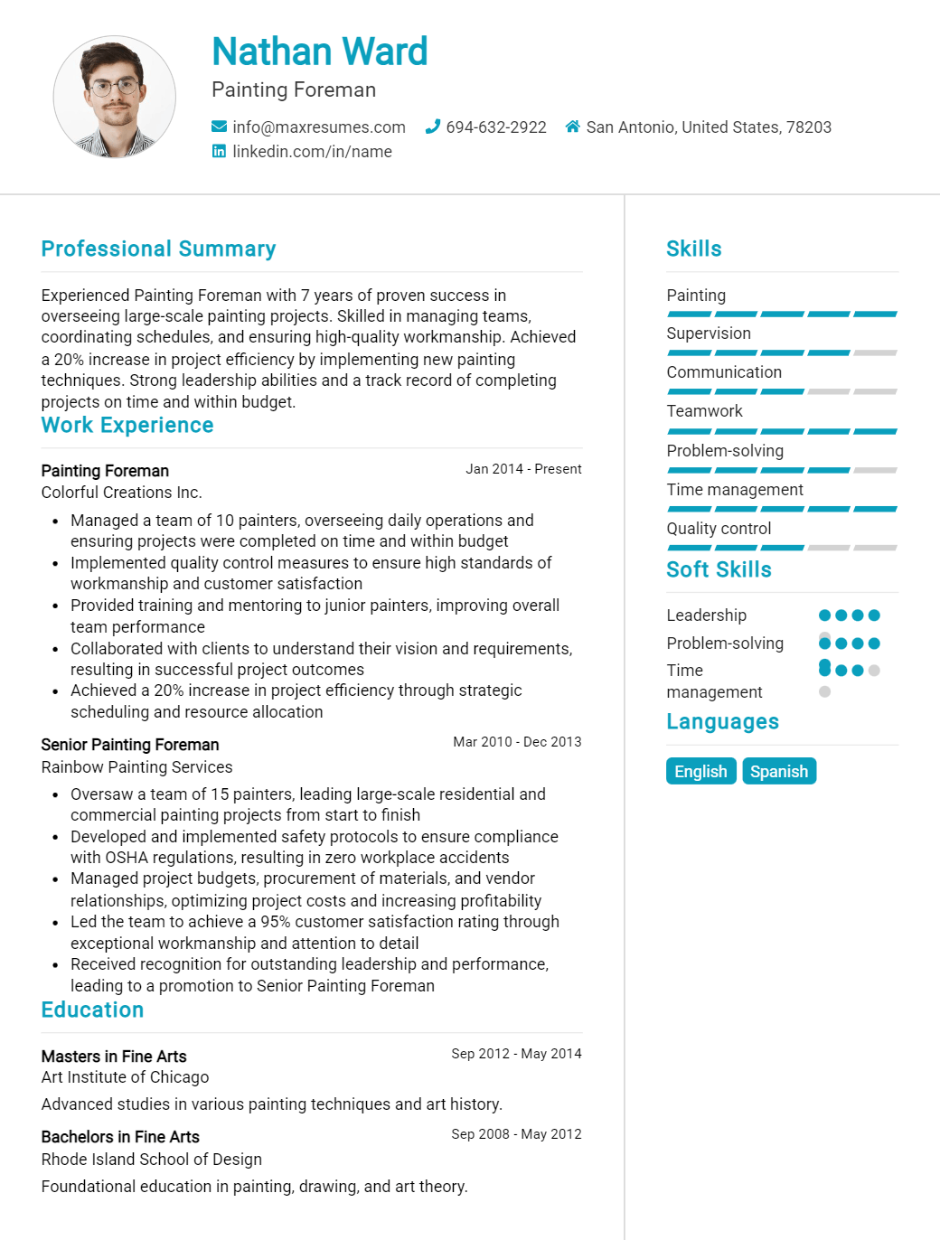 painting-foreman-resume-sample