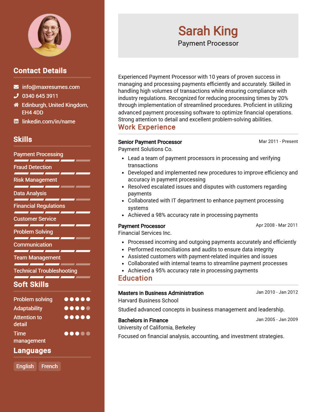 payment-processor-resume-sample