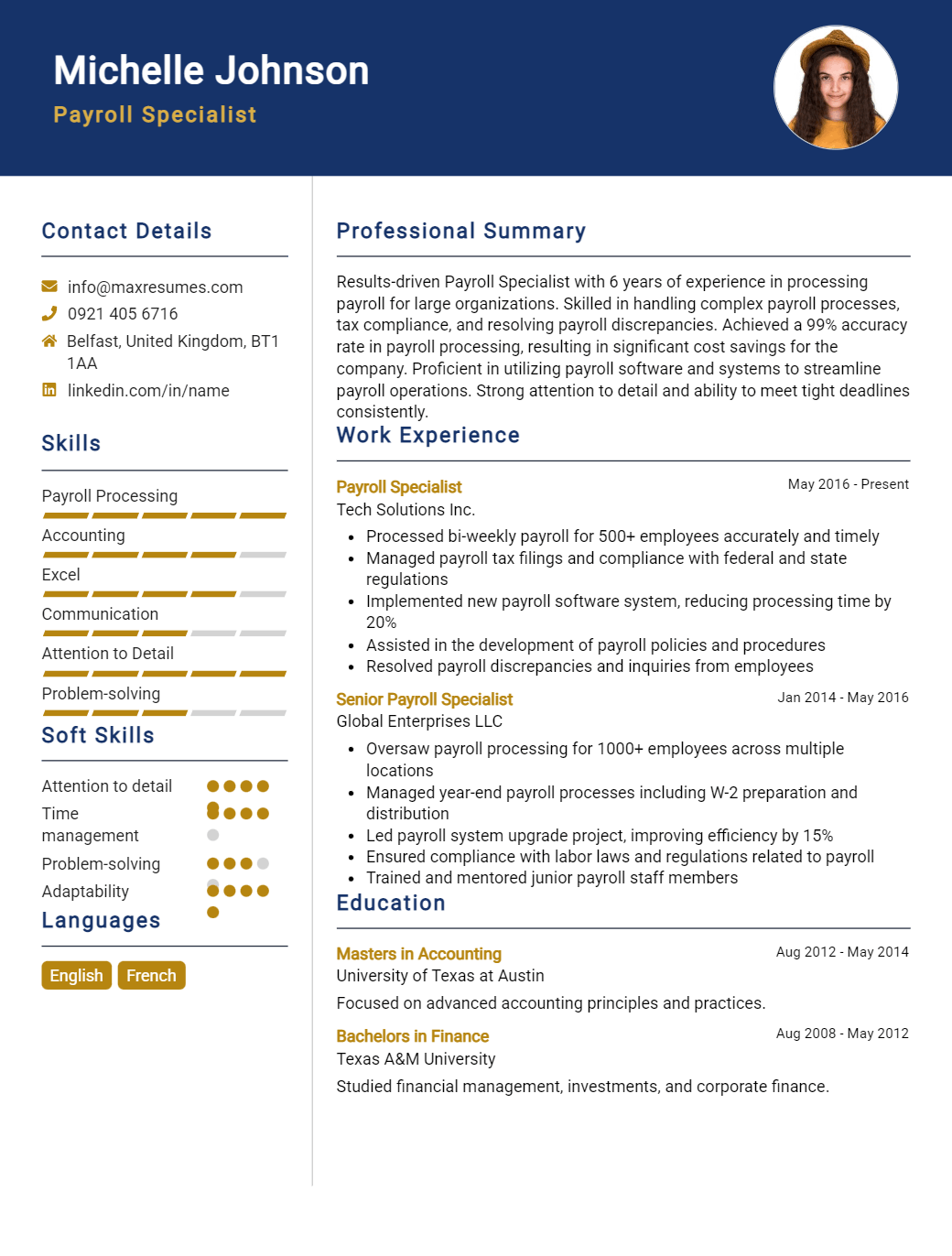 payroll-specialist-resume-sample
