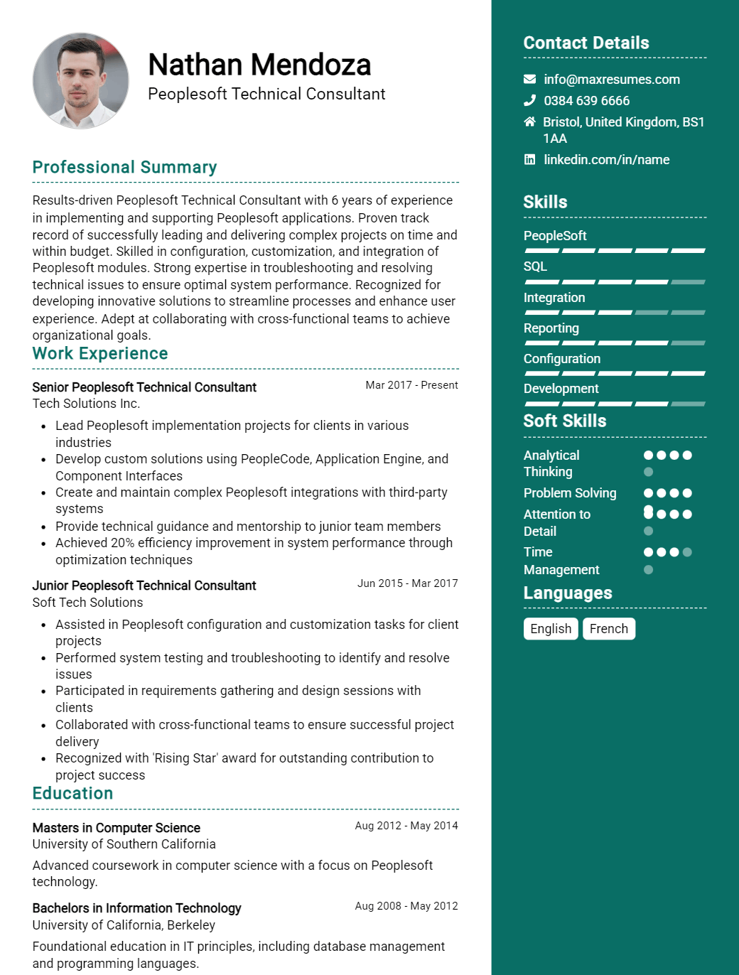 peoplesoft-technical-consultant-resume-sample