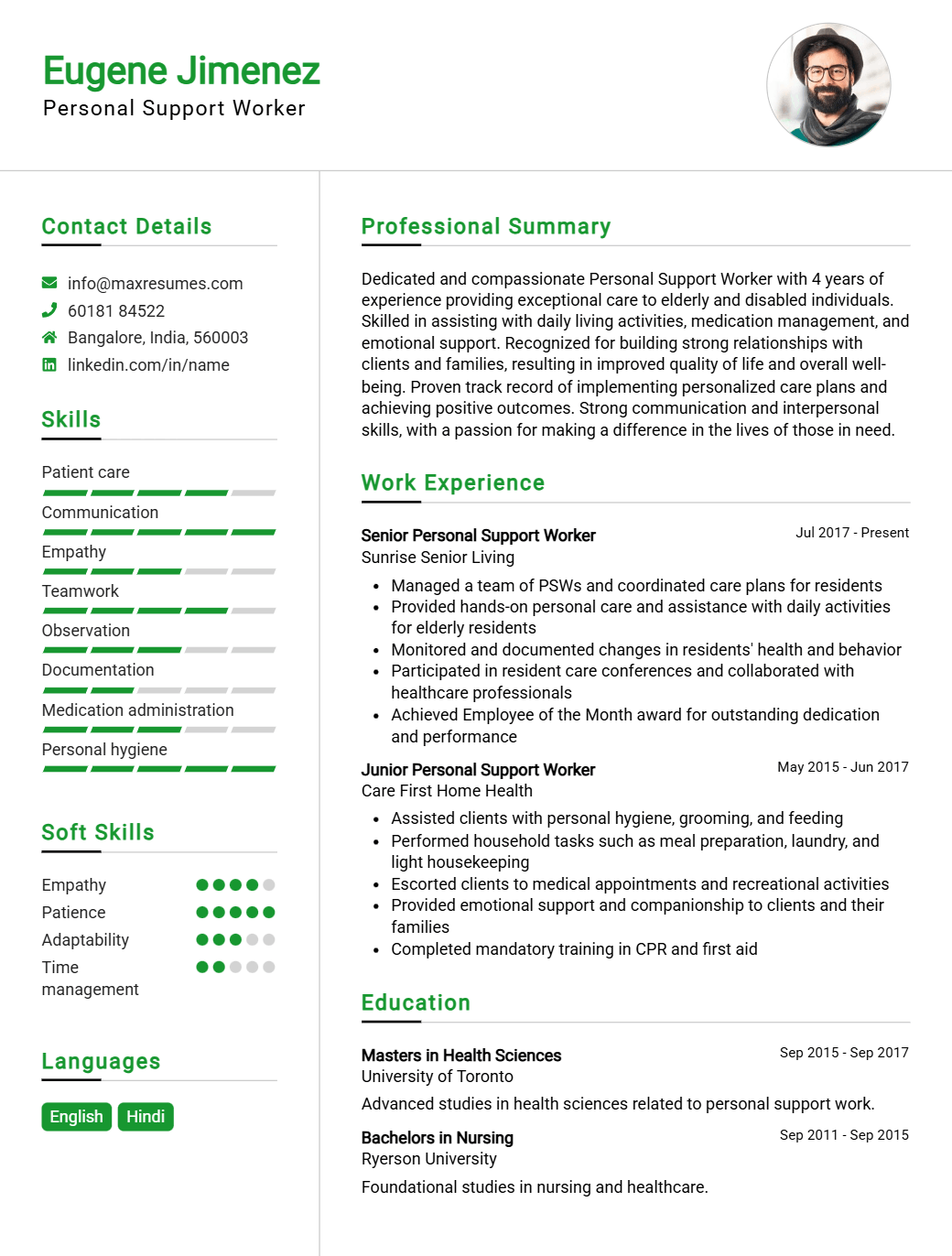 personal-support-worker-resume-sample