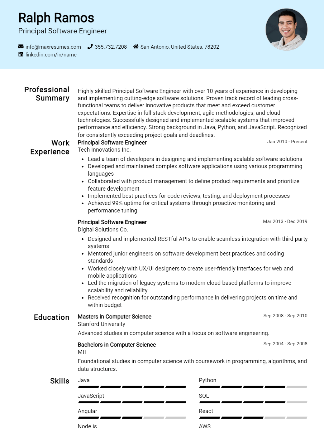 principal-software-engineer-resume-sample