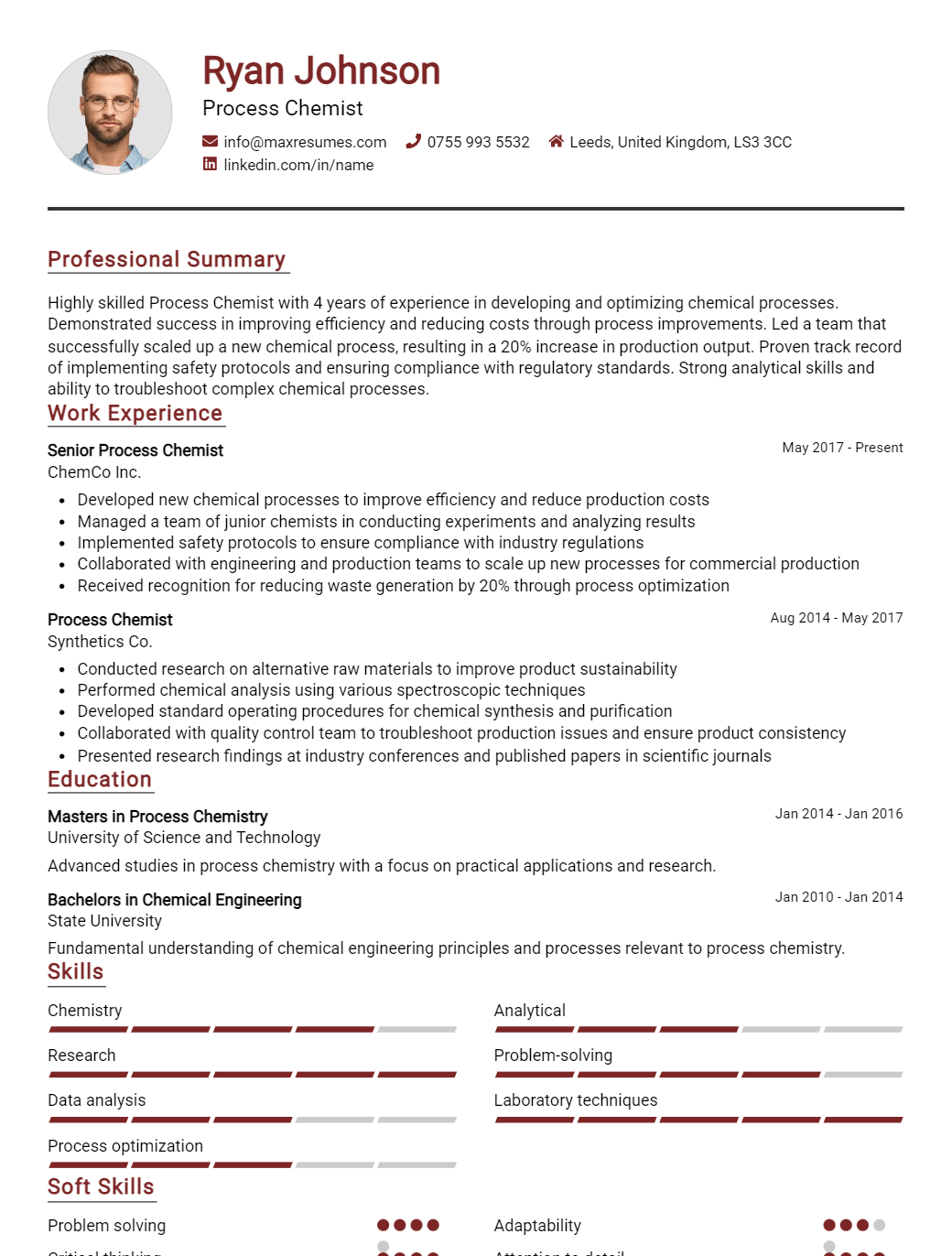process-chemist-resume-sample