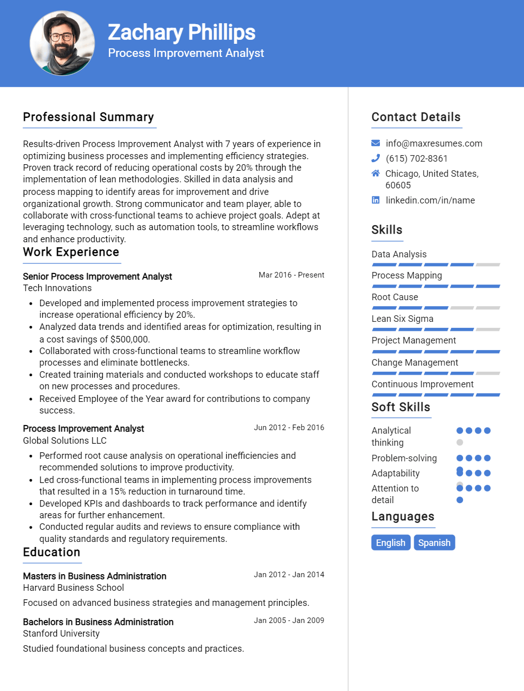 process-improvement-analyst-resume-sample