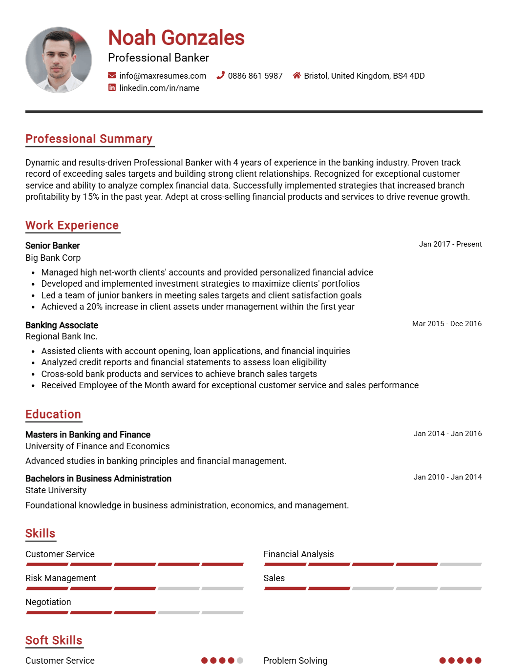 professional-banker-resume-sample