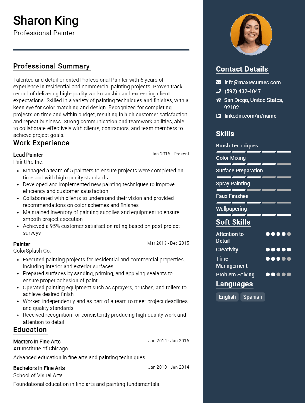 professional-painter-resume-sample
