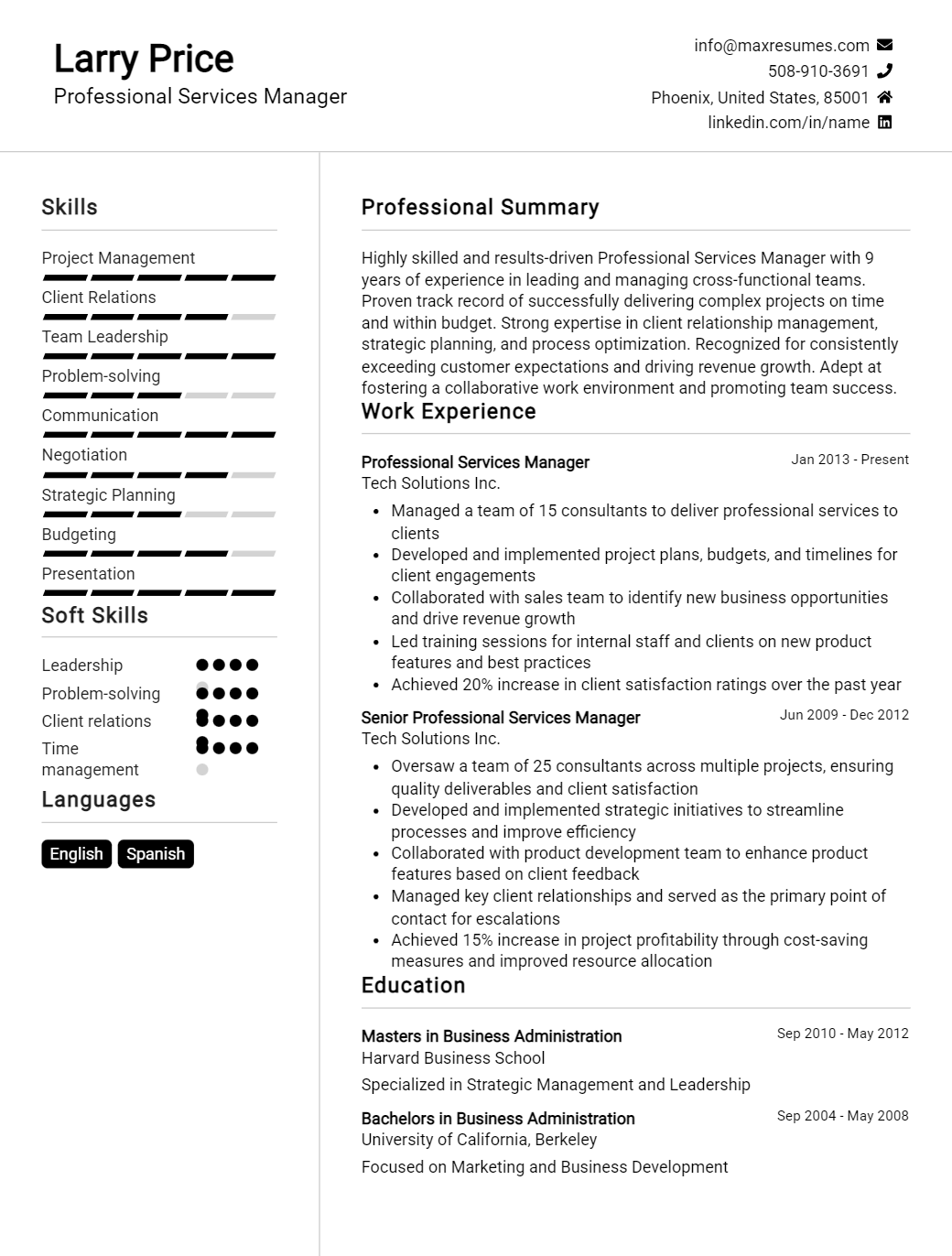 professional-services-manager-resume-sample