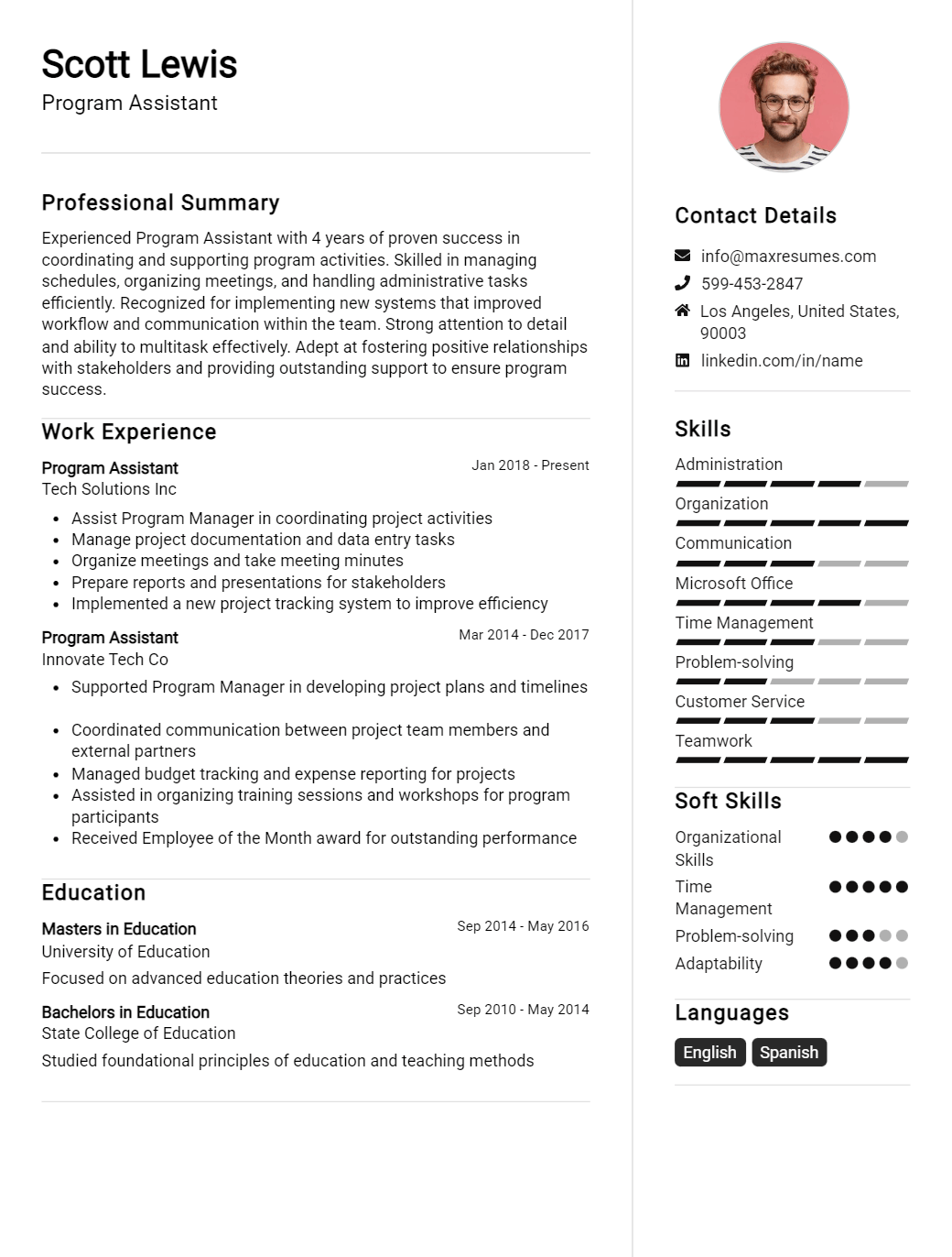 program-assistant-resume-sample