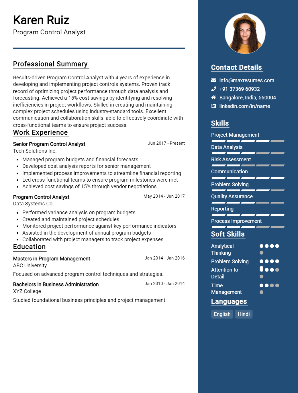 program-control-analyst-resume-sample
