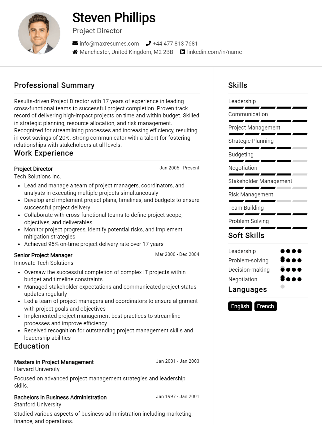 project-director-resume-sample