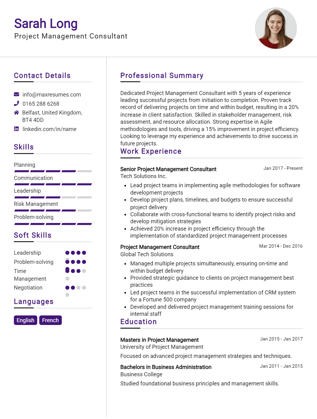 project-management-consultant-resume-sample