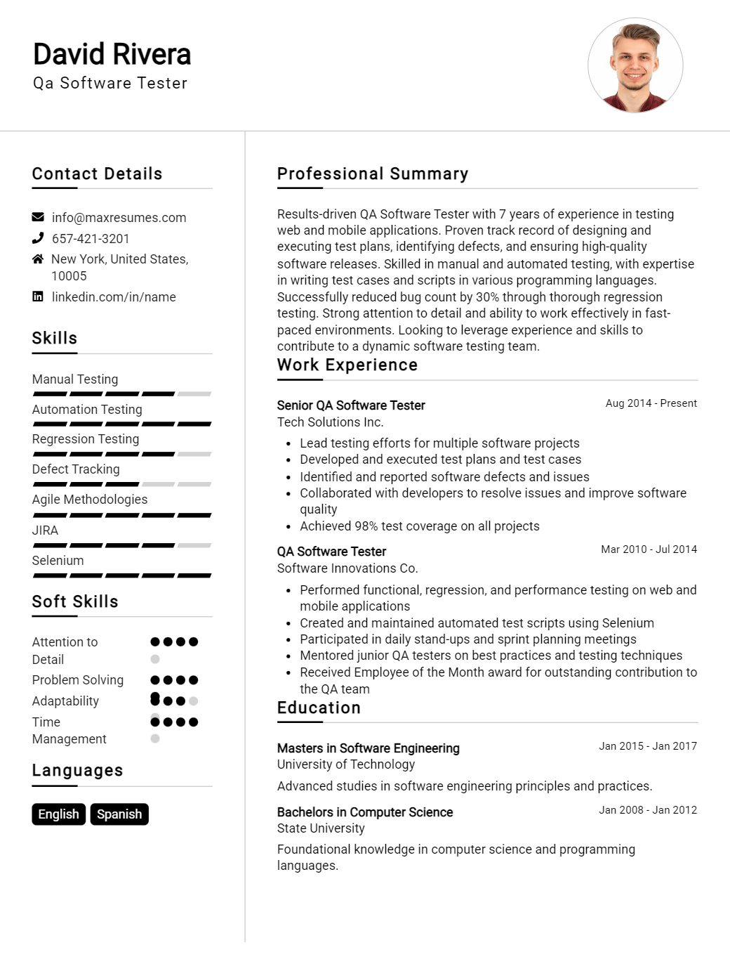 qa-software-tester-resume-sample
