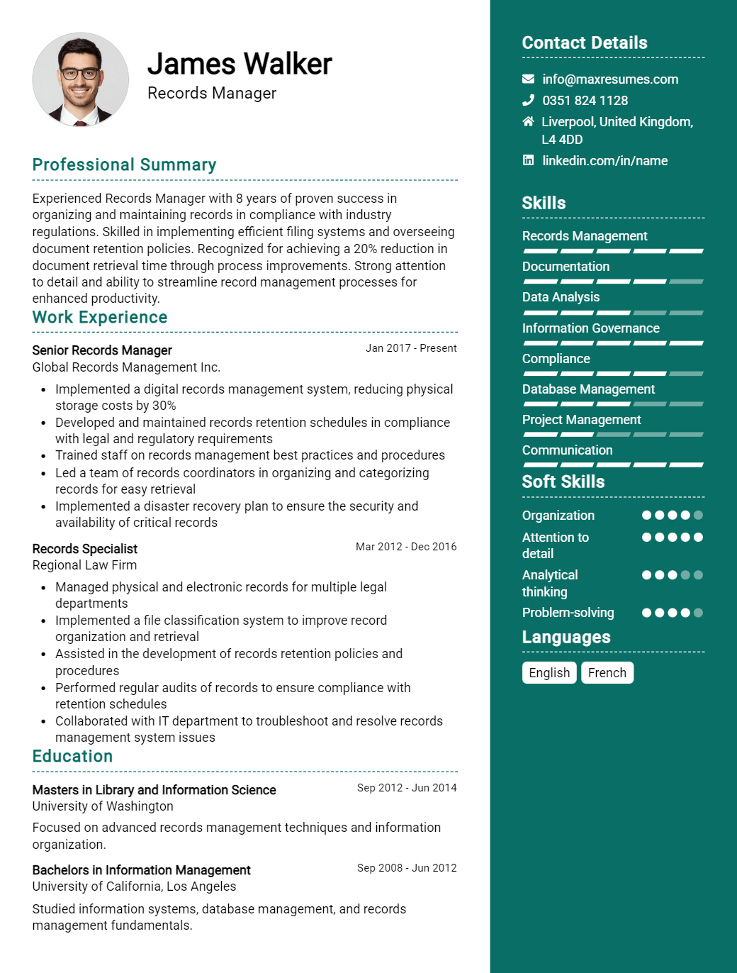 records-manager-resume-sample