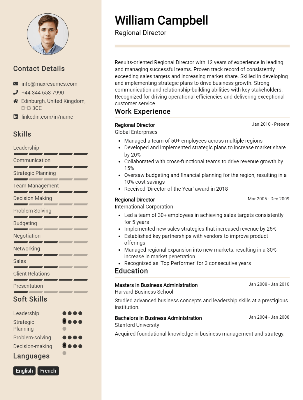regional-director-resume-sample