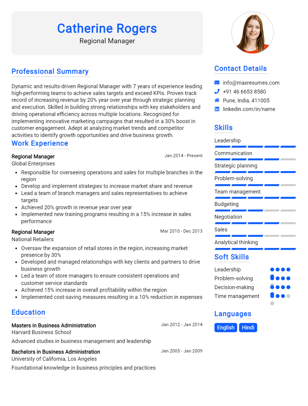 regional-manager-resume-sample