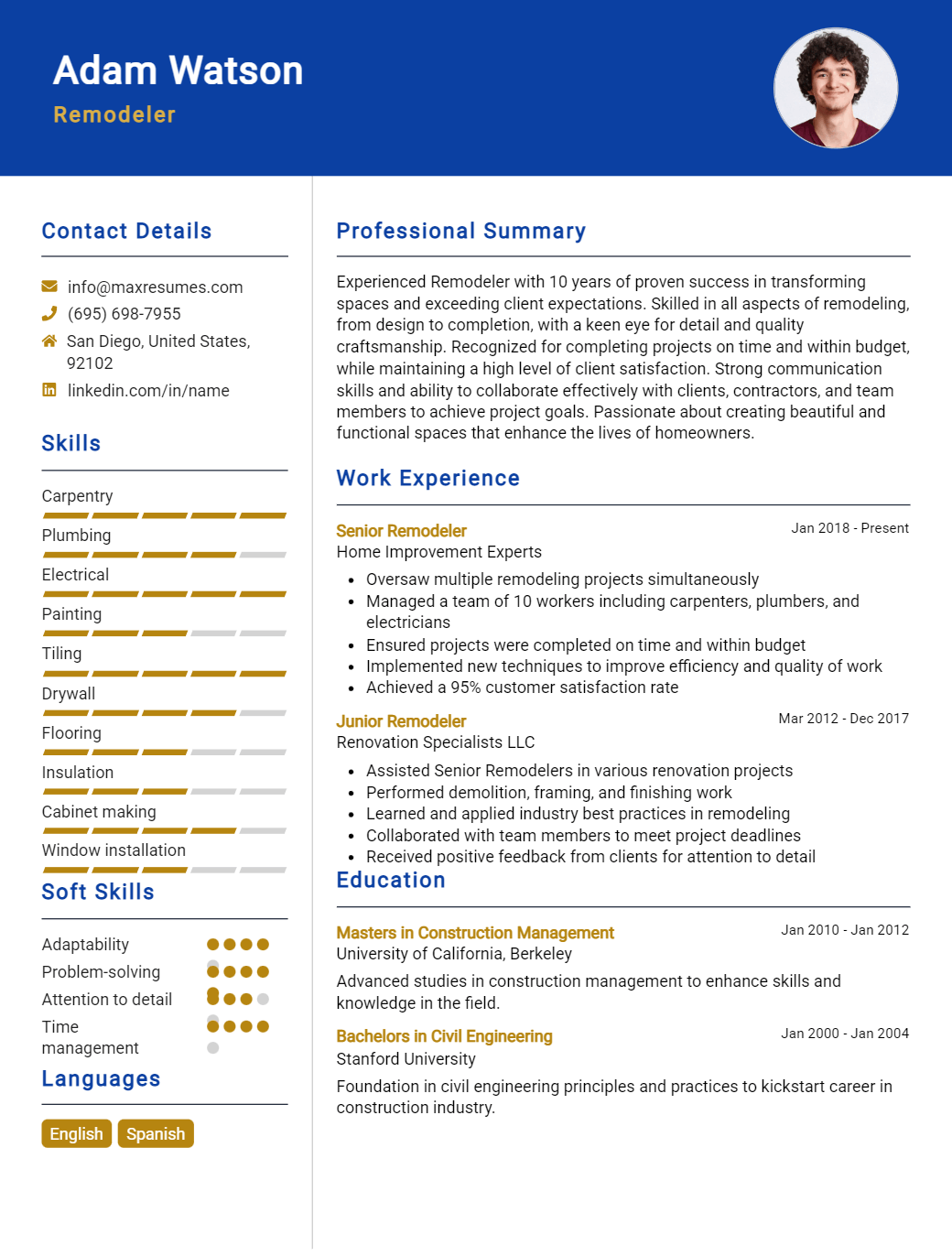 remodeler-resume-sample
