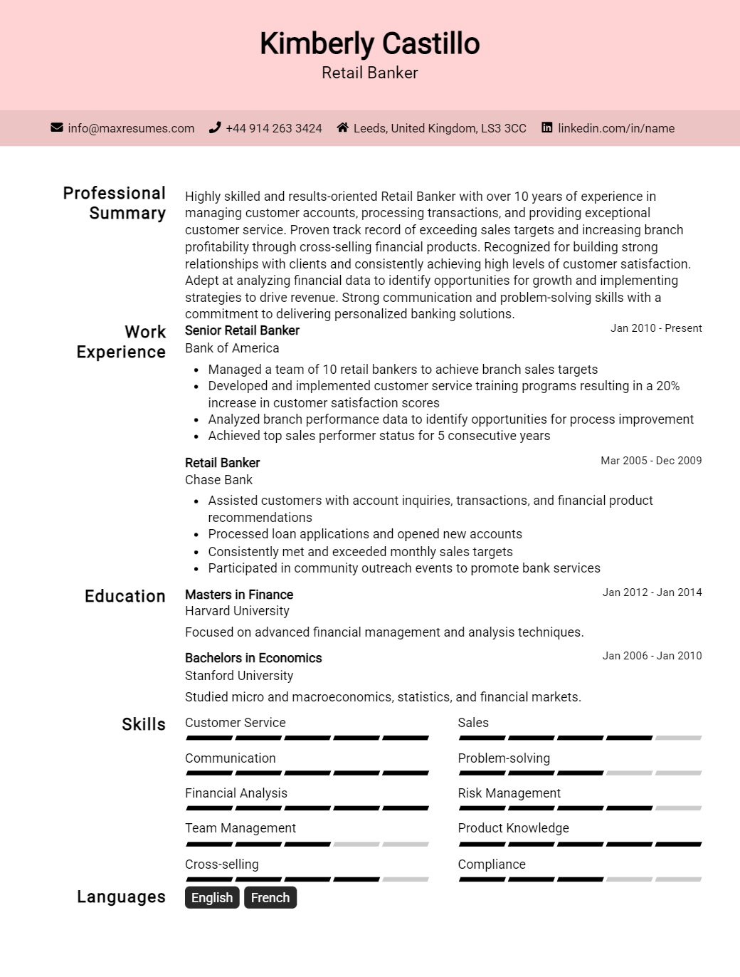 retail-banker-resume-sample
