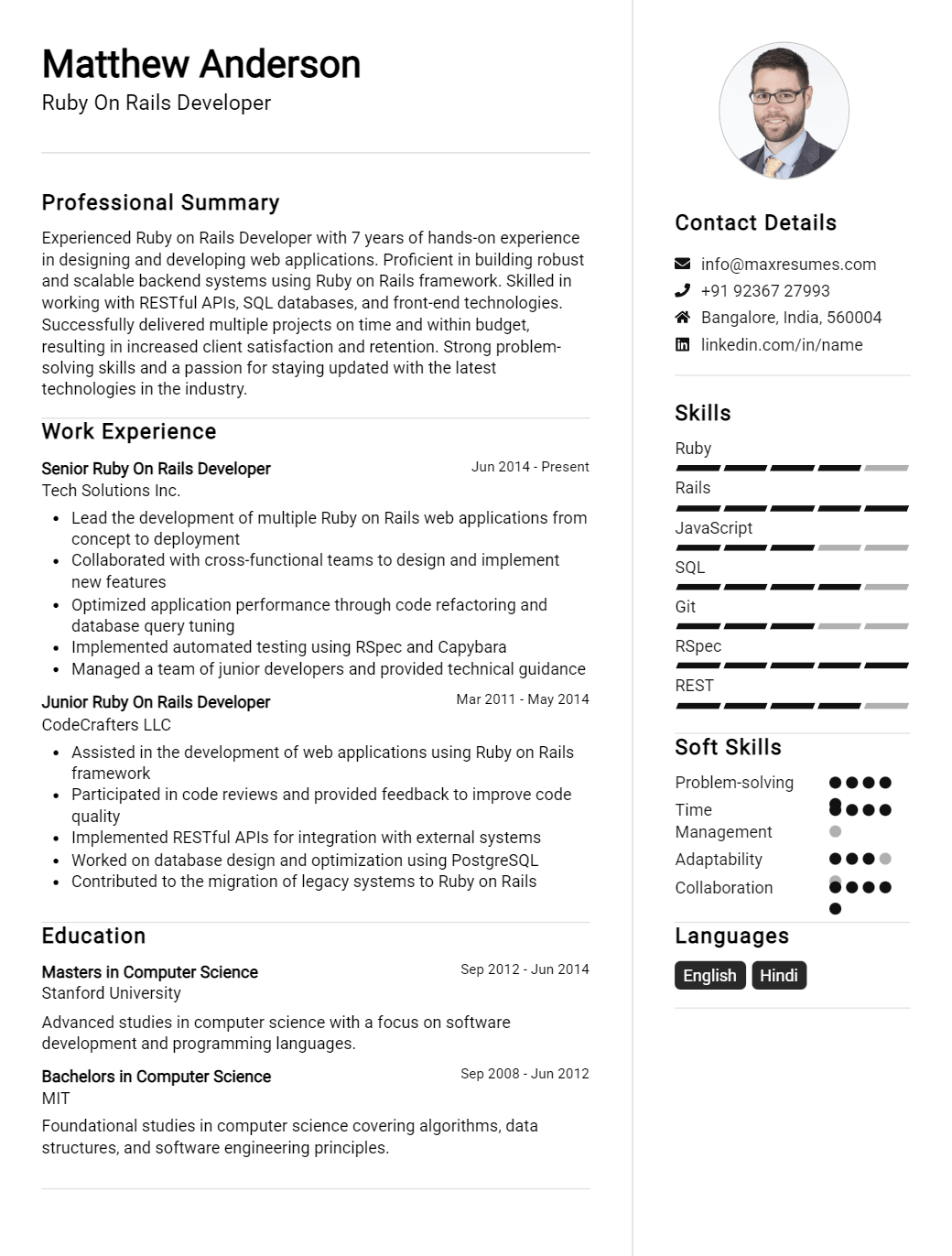 ruby-on-rails-developer-resume-sample