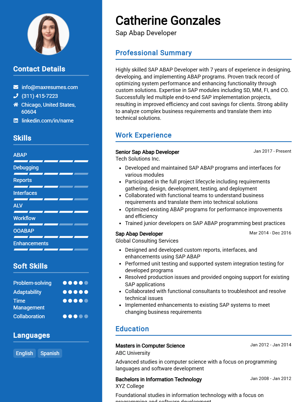 sap-abap-developer-resume-sample