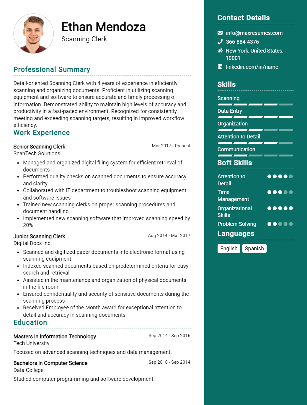 scanning-clerk-resume-sample