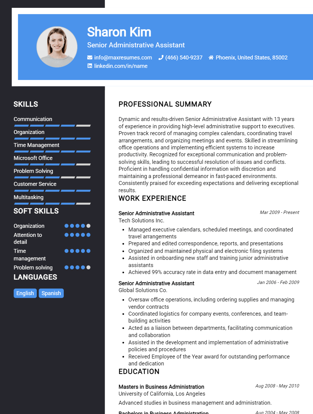 senior-administrative-assistant-resume-sample