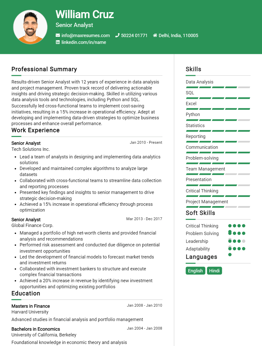 senior-analyst-resume-sample