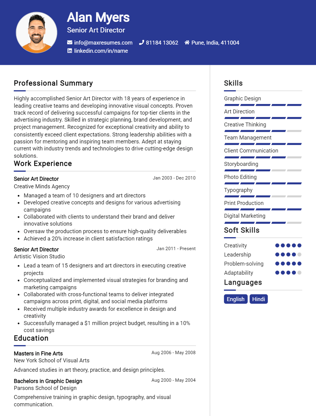 senior-art-director-resume-sample