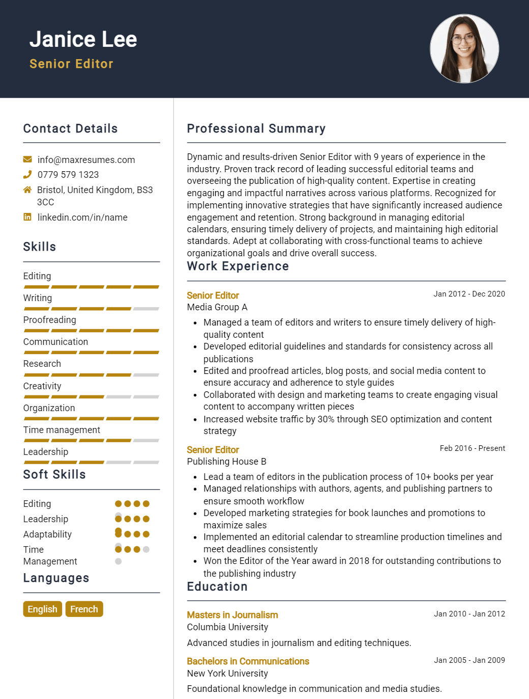 senior-editor-resume-sample