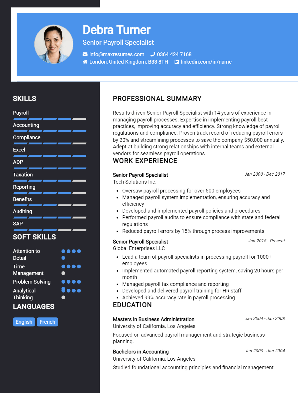 senior-payroll-specialist-resume-sample