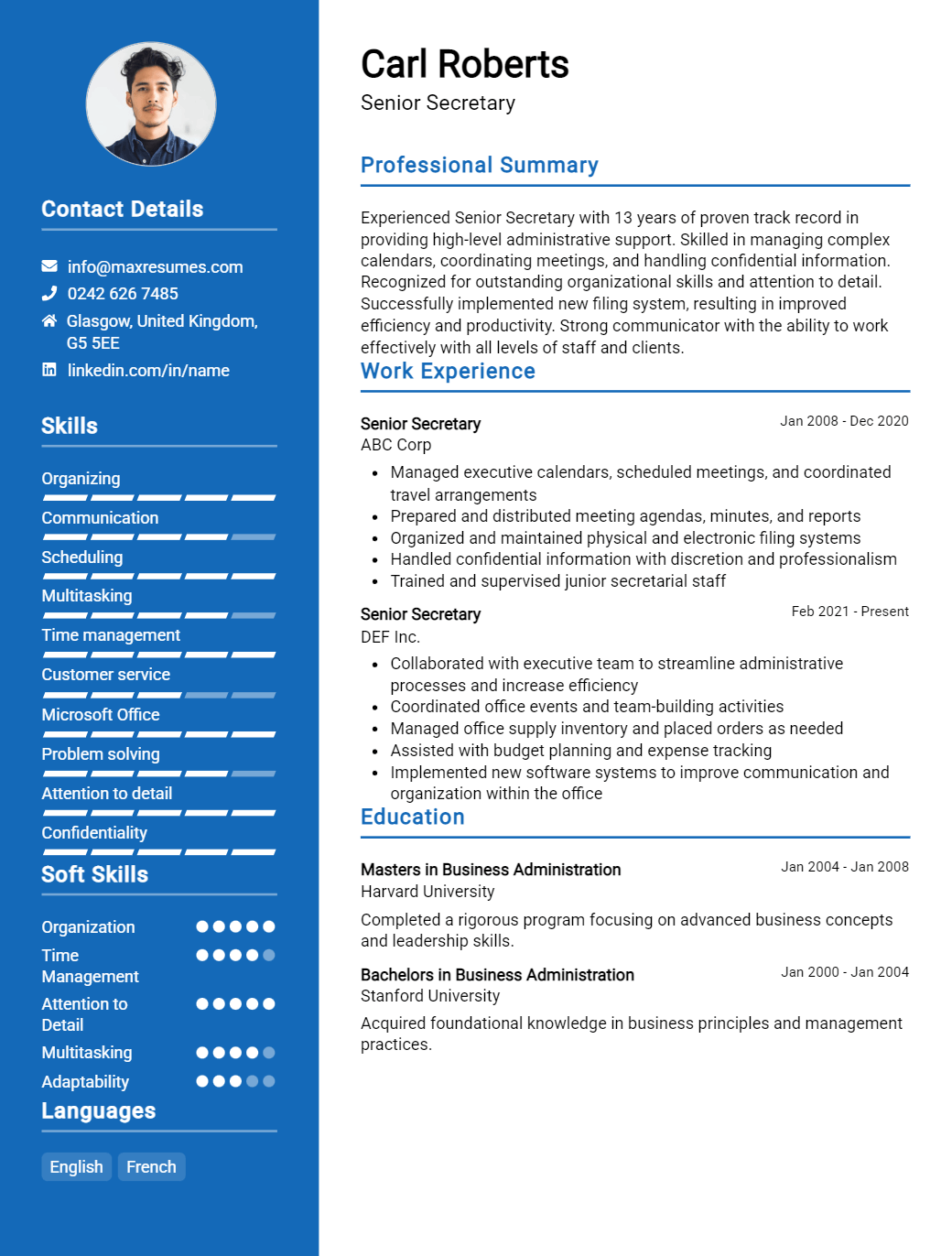 senior-secretary-resume-sample