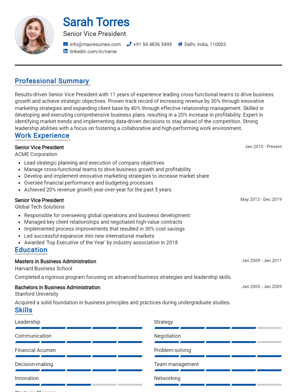 senior-vice-president-resume-sample