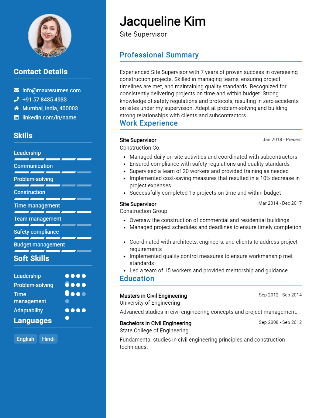 site-supervisor-resume-sample