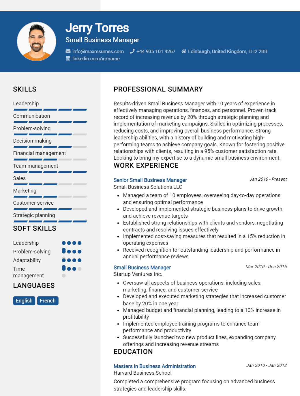 small-business-manager-resume-sample
