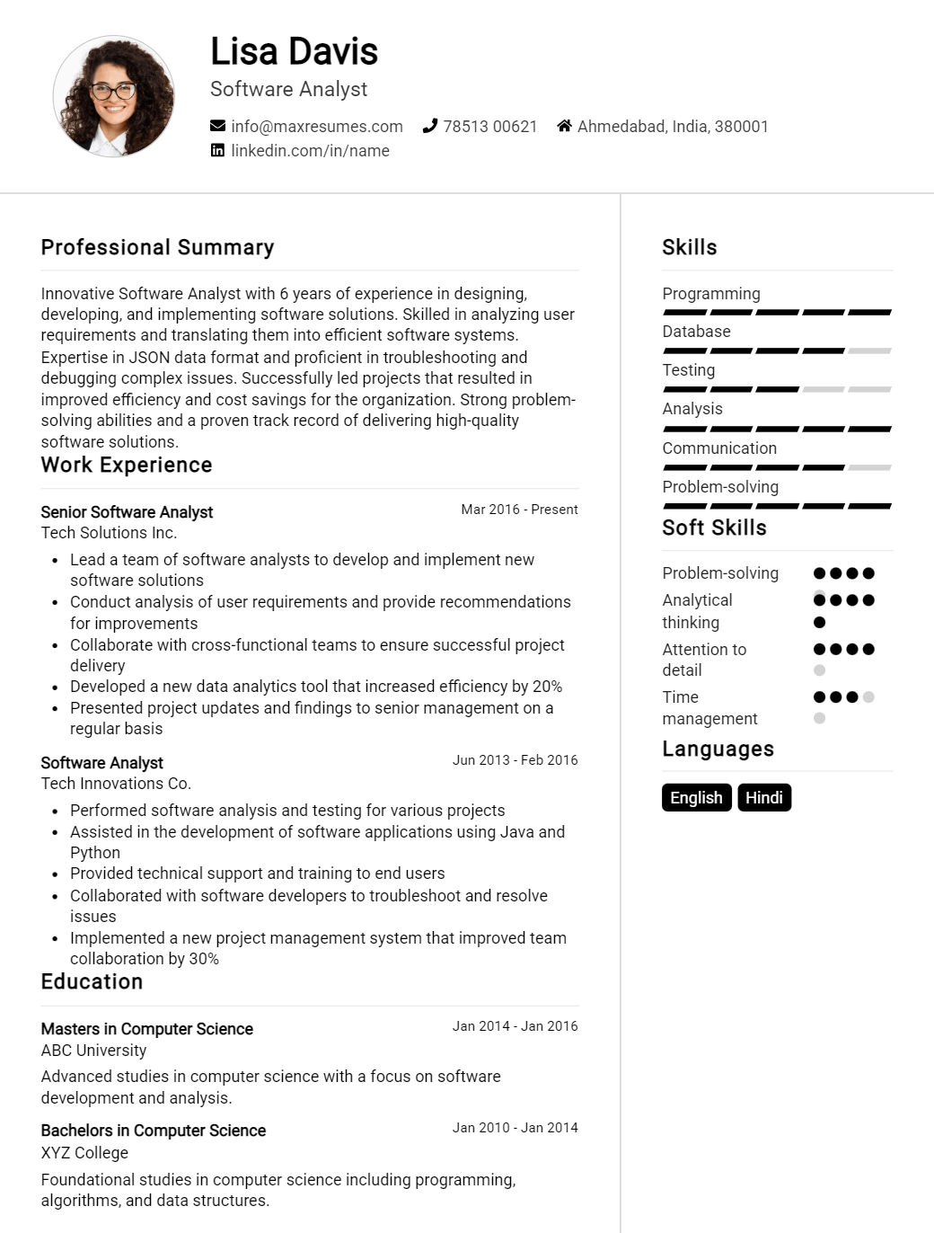 analyst-resume-sample