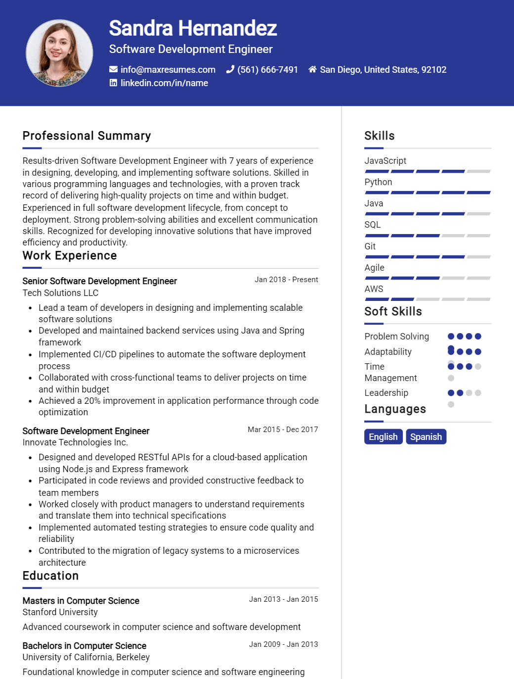 software-development-engineer-resume-sample