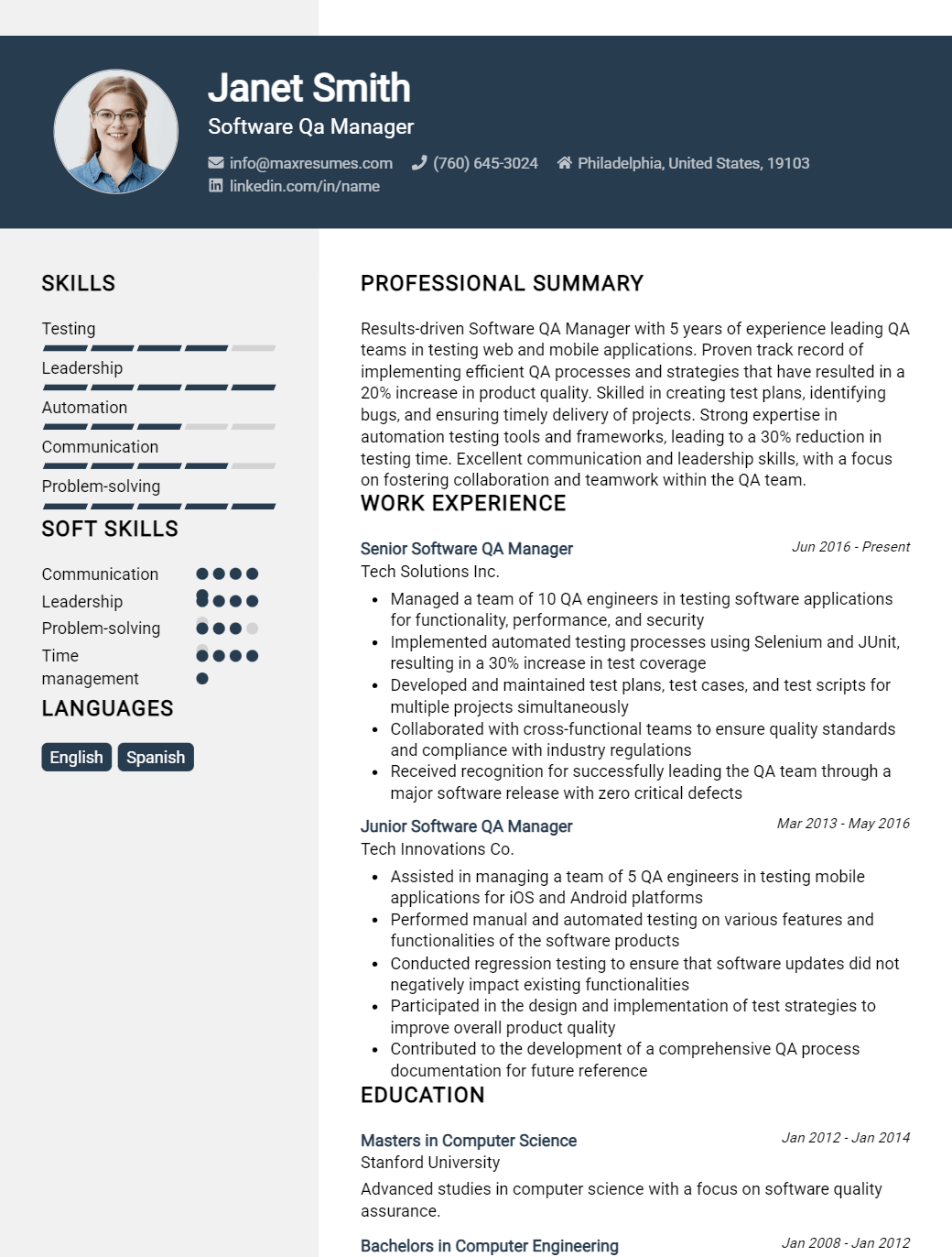 qa-manager-resume-sample