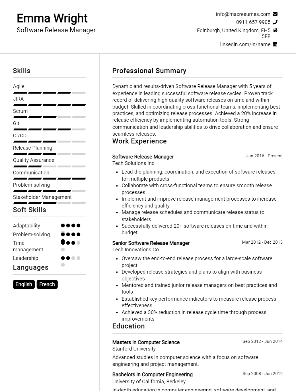 release-manager-resume-sample