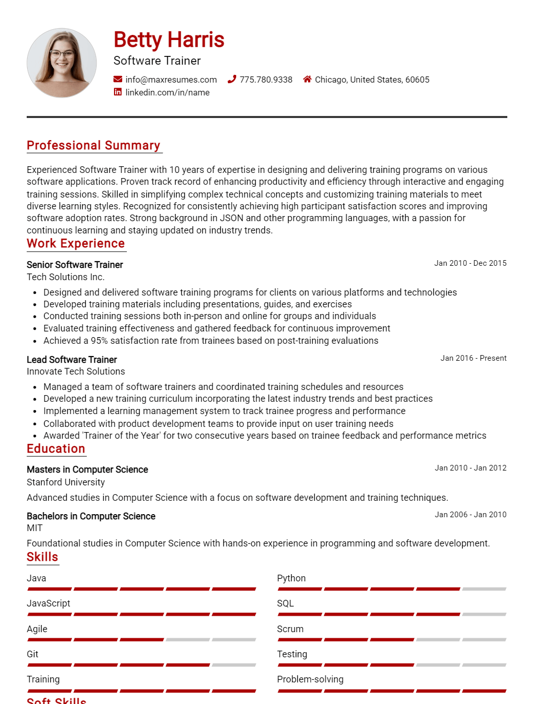 software-trainer-resume-sample