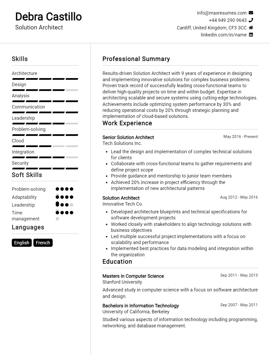 solution-architect-resume-sample