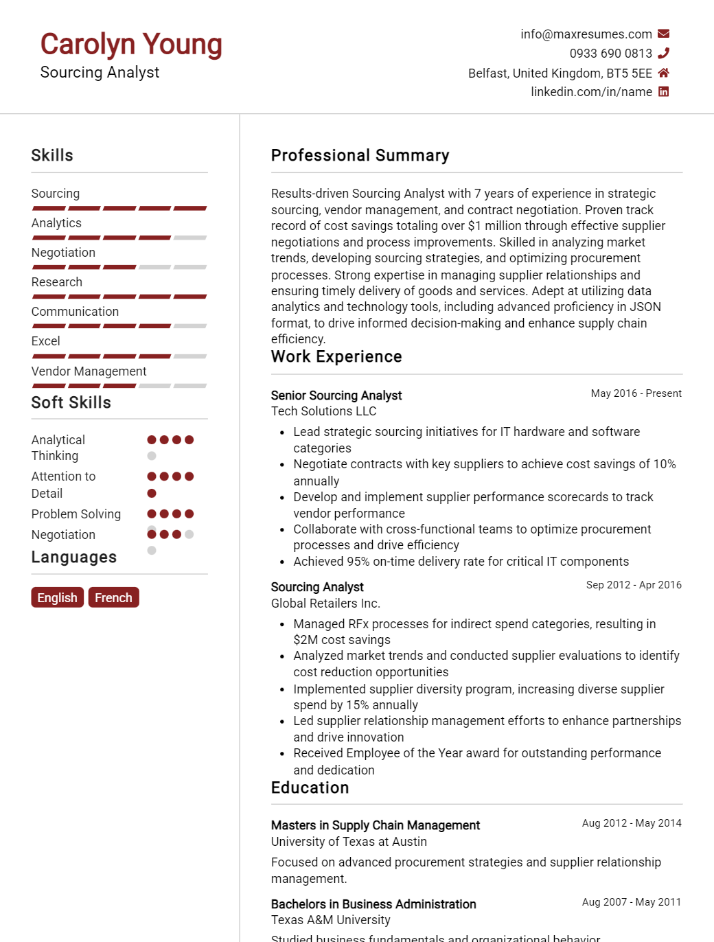 sourcing-analyst-resume-sample