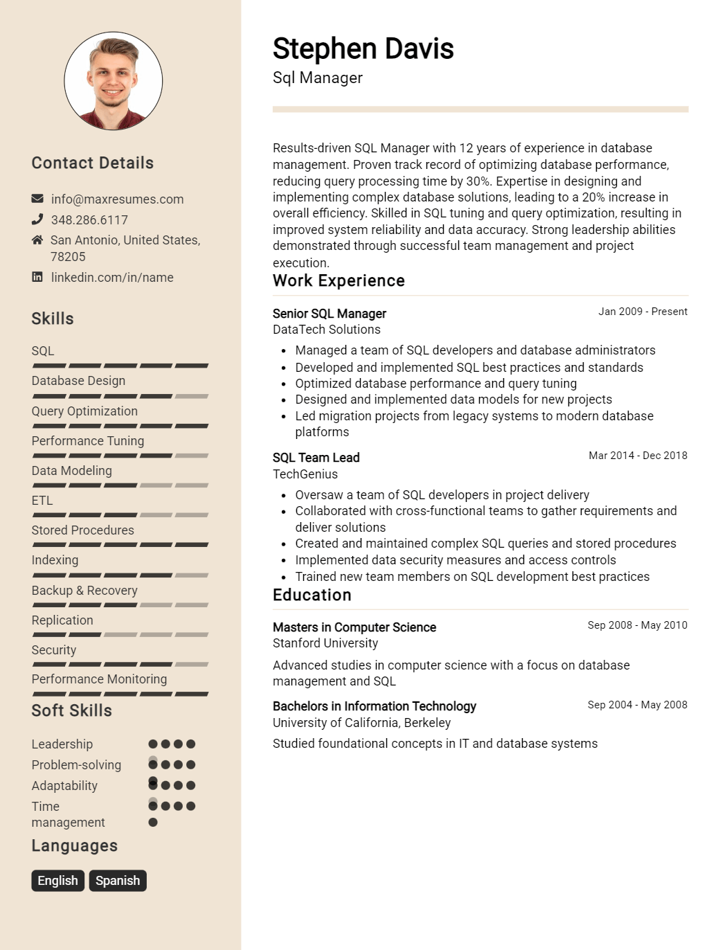 sql-manager-resume-sample