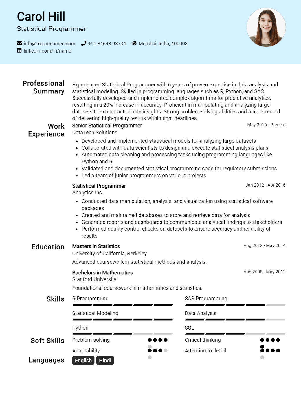 statistical-programmer-resume-sample