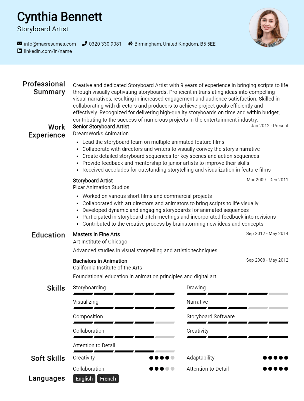 storyboard-artist-resume-sample